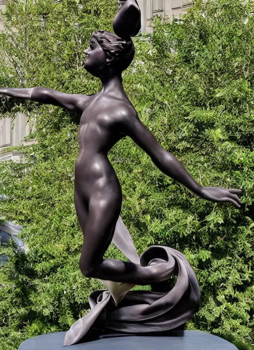 Image similar to the ballerina ribbon statue by michelangelo