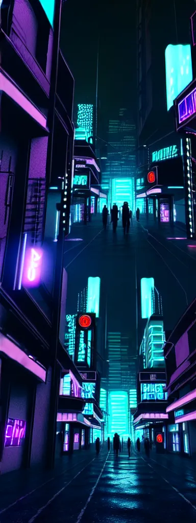 Image similar to A magnificent dark neon futuristic cyberpunk city bustling street at night made in cinema4d, hyper realistic, extreme details, cinematic