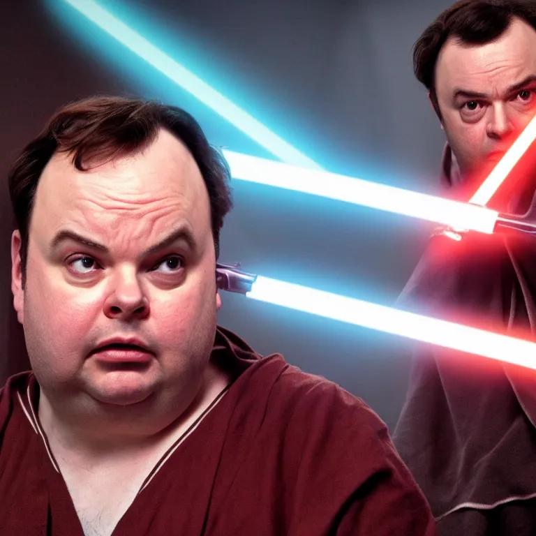 Image similar to rich evans as a jedi master, movie still, 8 k, hdr, atmospheric lighting