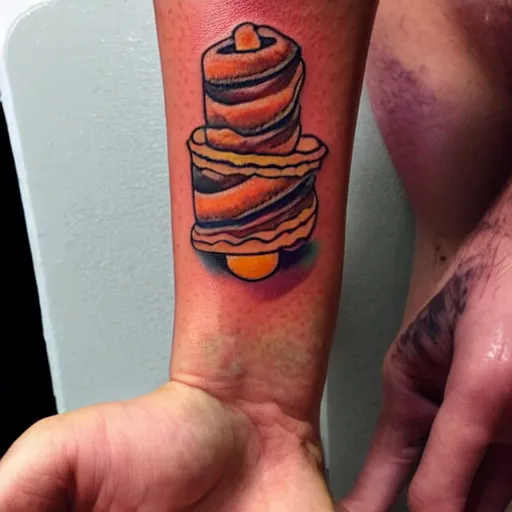 Image similar to a tattoo of a single churro