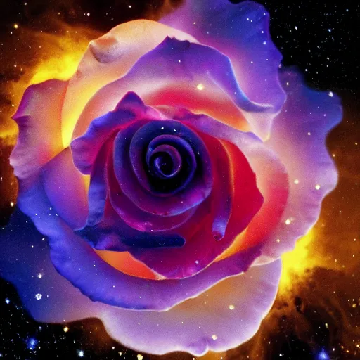 Image similar to award - winning macro of a beautiful rose made of molten lava!!! on black background by harold davis, georgia o'keeffe and harold feinstein, highly detailed, hyper - realistic, nebula color, inner glow, trending on deviantart, artstation and flickr, nasa space photography, national geographic