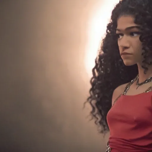 Image similar to movie still of Zendaya as Sade, dramatic lighting, cinematic, vivid ligthing, high quality, highly detailed