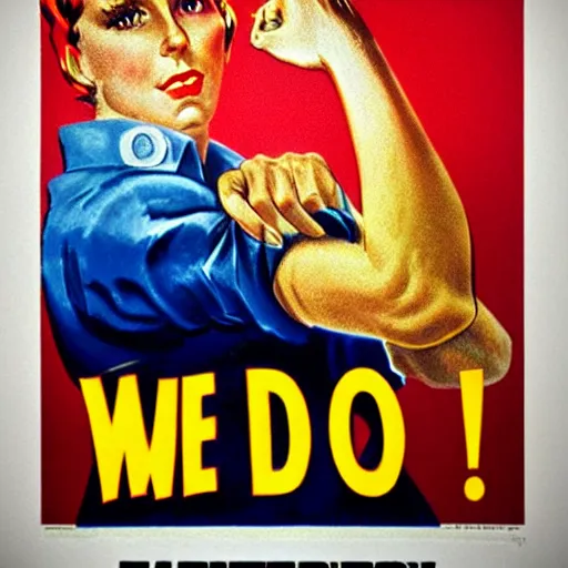 Prompt: we can do it, propaganda poster