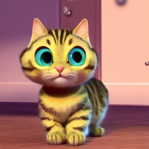 Prompt: pixar movie, tabby cat, 3 d, pixar _ tabby _ cat