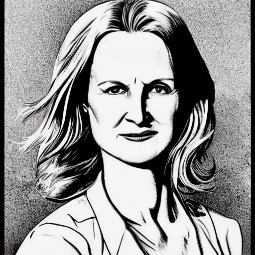 Prompt: helen hunt retro minimalist portrait! moebius starwatcher comic by jean giraud, portrait 8 k