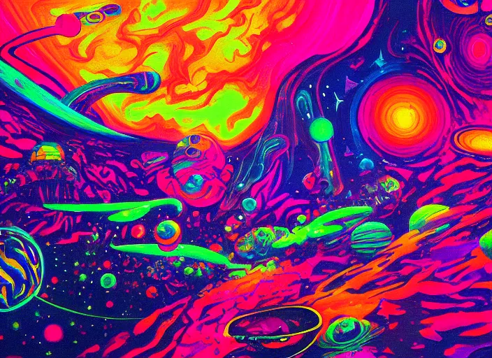 Image similar to a painting of many synthwave colors and blobby shapes, an ultrafine detailed painting by unkoku togan, pixiv contest winner, space art, cosmic horror, lovecraftian, psychedelic