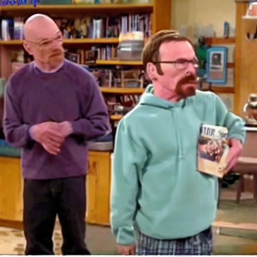 Prompt: a screenshot of Walter White in ICarly (2008) low quality, vhs quality, aired on Nickelodeon,