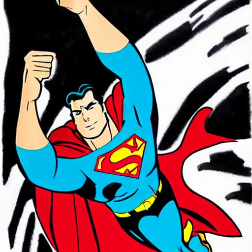 Image similar to superman ink illustration by darwyn cooke