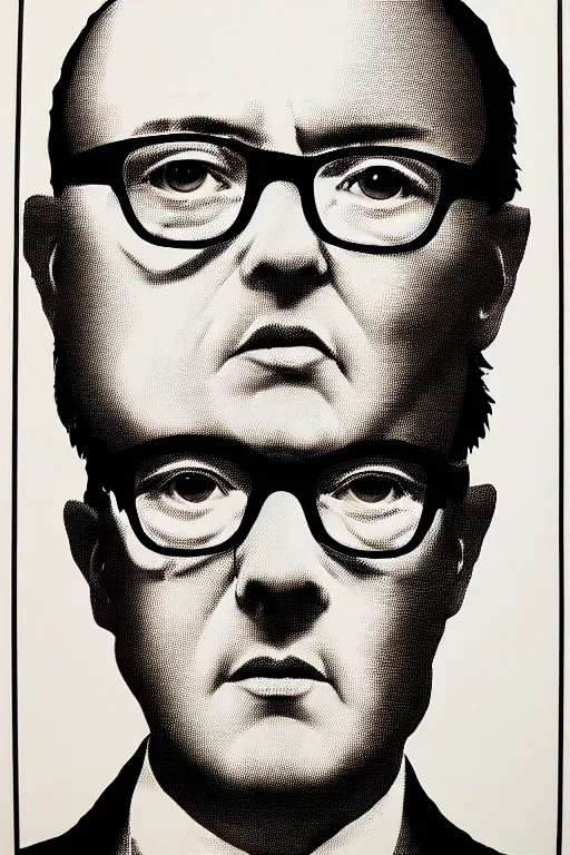 Prompt: a portrait a very ordinary person, by Gilbert and George, screenprint, anatomically correct, beautiful perfect face, sharp focus, Highly Detailed