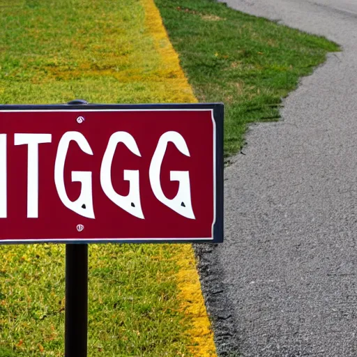 Image similar to a street sign that says TLG