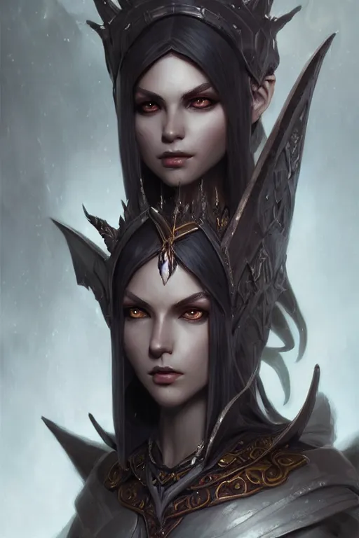 Image similar to dark elf princess, highly detailed, d & d, fantasy, highly detailed, digital painting, trending on artstation, concept art, sharp focus, illustration, art by artgerm and greg rutkowski and fuji choko and viktoria gavrilenko and hoang lap