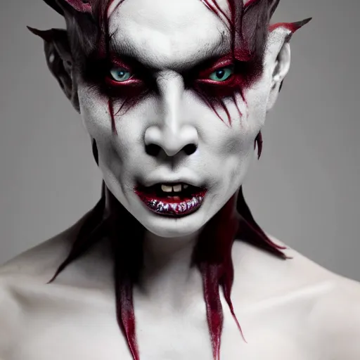 Image similar to a demon inspired by hair created by the make up artist hungry, photographed by andrew thomas huang, cinematic, expensive visual effects