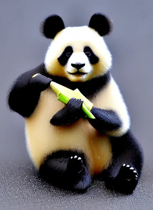 Image similar to 80mm resin detailed miniature of panda, Product Introduction Photos, 4K, Full body, simple background