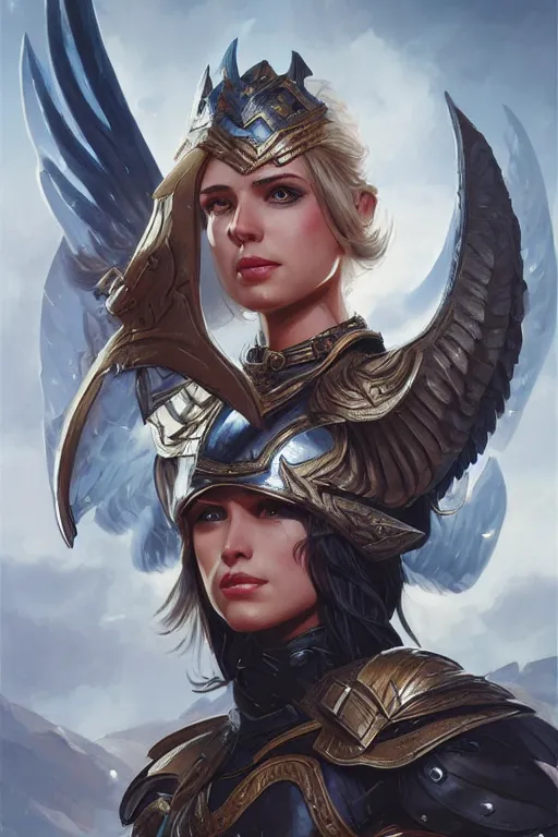 Image similar to amazon valkyrie athena, d & d, fantasy, portrait, highly detailed, headshot, digital painting, trending on artstation, concept art, sharp focus, illustration, art by artgerm and greg rutkowski and magali villeneuve