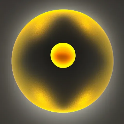 Image similar to 3 d octane render, glowing transparent yellow orb with white wings attached to it flying