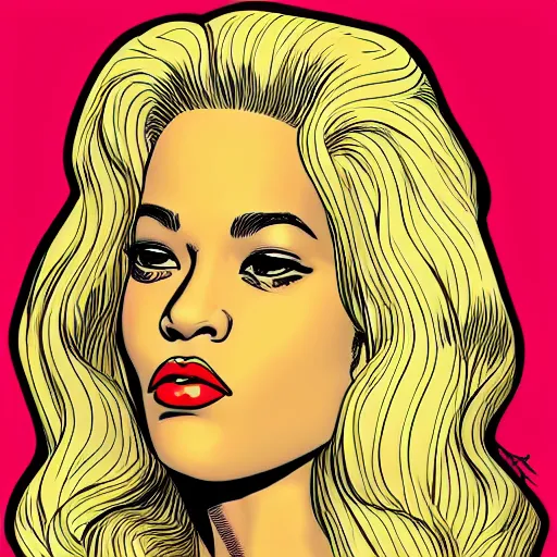 Prompt: rita ora retro minimalist portrait by jean giraud, moebius starwatcher comic, 8 k