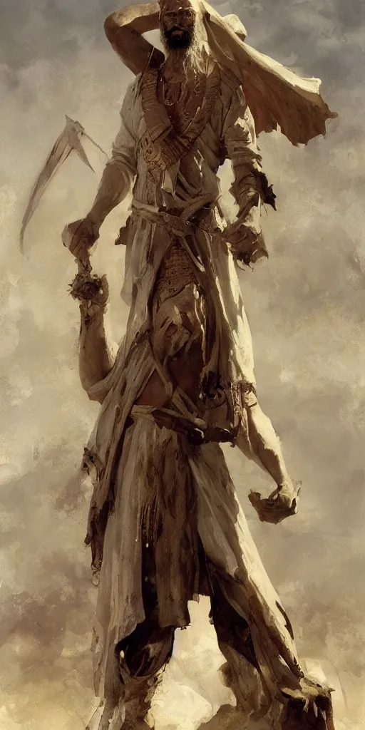 Image similar to a character study of the ancient historical biblical evil pagan king ahab of Israel by craig mullins and marc simonetti, Ross Tran and WLOP, by Andrew Wyeth and Gerald Brom, In the style of John singer Sargent and James gurney, ARTSTATION, cgsociety, polycount, character design, CINEMATIC, AWE INSPIRING, BEAUTIFUL, ART GERM