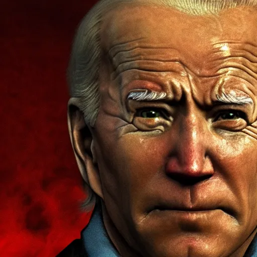 Image similar to biden in dante's inferno painting, crosses, dark beauty, rotten gold, closeup faces, extremely detailed, cinema 4 d, unreal engine.