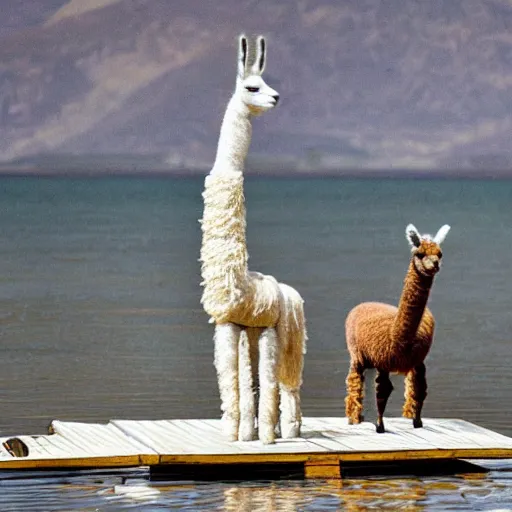 Image similar to a llama on a raft