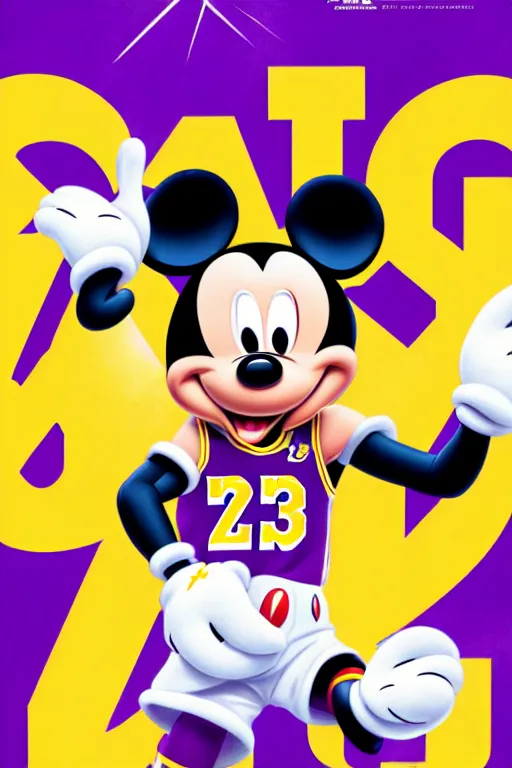 Los Angeles Laker Lebron James Portrays Mickey Mouse Stable Diffusion