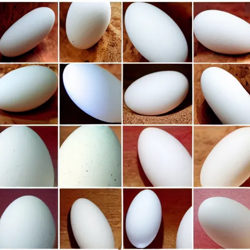 Prompt: many white egg shaped spaces intersect and overlap to form a worm egg building