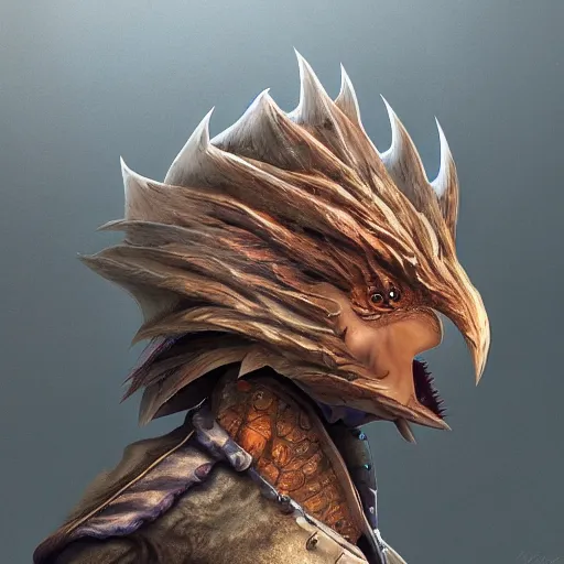 Image similar to fantasy chicken human hybrid, high detail, fantasy art, concept art, 4 k, ultra detail, computer art