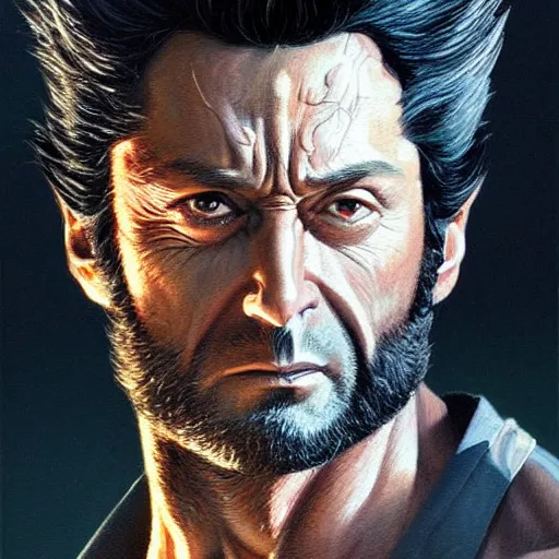 Image similar to very detailed masterpiece painting of wolverine from x - men : the animated series ( 1 9 9 2 ), portrait, artstation, concept art by greg rutkowski