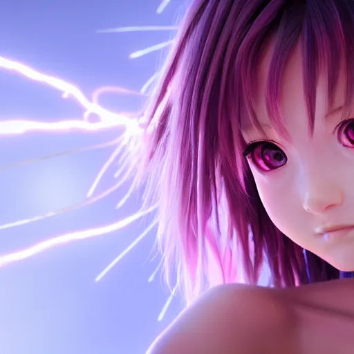 Prompt: photo realistic render of a very beautiful 3d anime girl, hot petite, short twisted braided pink hair, hazel eyes, full round face, short smile, cinematic lightning, medium shot, mid-shot, highly detailed, trending on Artstation, Unreal Engine 4k, cinematic wallpaper