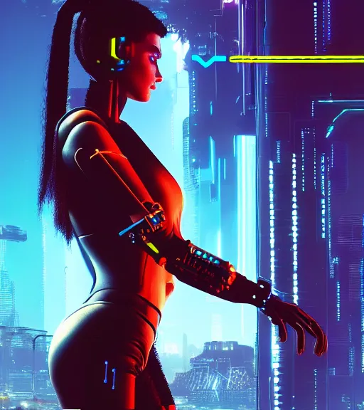 Image similar to cable plugged into cyberdeck, back of head, very beautiful cyberpunk woman, computer, 1 9 7 9 omni magazine cover, style by vincent di fate, cyberpunk 2 0 7 7, 4 k resolution, unreal engine, daz