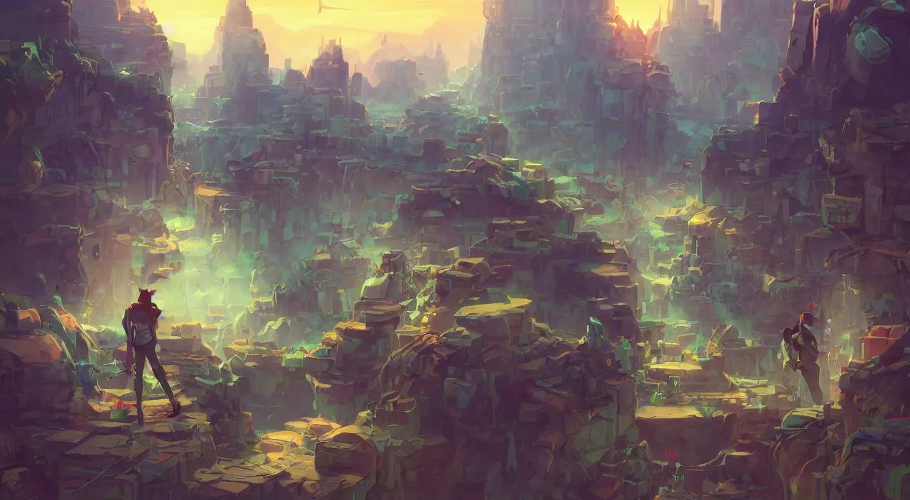 Image similar to grounded camera low angle arabian marketplace skyup vivid tissu color fabric greeble block jungle dirt wall fortress volume lighting video game icon, 2 d game art gta cover, official fanart behance hd artstation by jesper ejsing, by rhads, makoto shinkai and lois van baarle, ilya kuvshinov, rossdraws