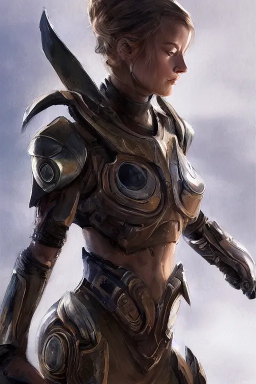 Image similar to a professional painting of a young Olivia Wilde, clothes in military armor, olive skin, long dark hair, beautiful bone structure, symmetrical facial features, intricate, elegant, digital painting, concept art, smooth, sharp focus, illustration, from StarCraft by Ruan Jia and Mandy Jurgens and Artgerm and William-Adolphe Bouguerea