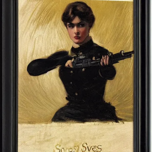 Image similar to action heroine spy by alfred stevens