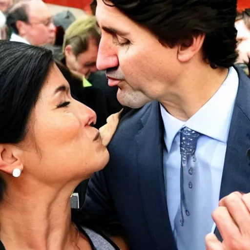 Image similar to high quality high detail justin trudeau kissing naruto