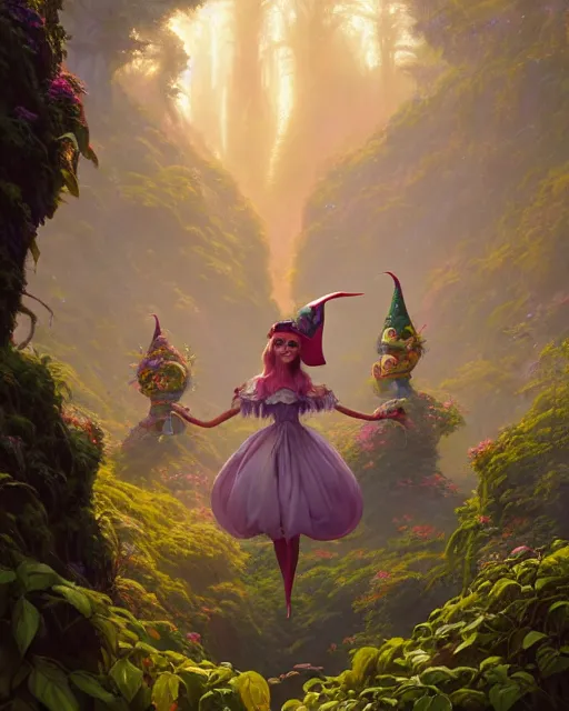 Image similar to highly detailed surreal vfx portrait of a happy elves in a fairytale world, stephen bliss, unreal engine, greg rutkowski, loish, rhads, beeple, makoto shinkai and lois van baarle, ilya kuvshinov, rossdraws, tom bagshaw, alphonse mucha, global illumination, detailed and intricate environment