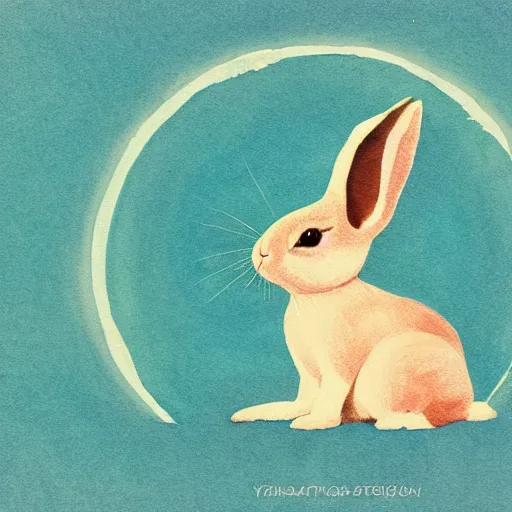 Prompt: rabbit on the moon