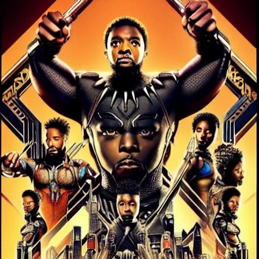 Image similar to black panther art anatomically correct 8 k