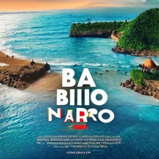 Prompt: a shot from upcoming pixar movie about Bali with text: oka