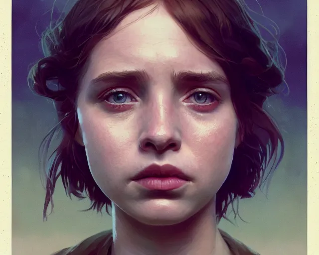 Image similar to highly detailed portrait of maya hawke, in the walking dead, stephen bliss, unreal engine, fantasy art by greg rutkowski, loish, rhads, ferdinand knab, makoto shinkai and lois van baarle, ilya kuvshinov, rossdraws, tom bagshaw, global illumination, radiant light, detailed and intricate environment