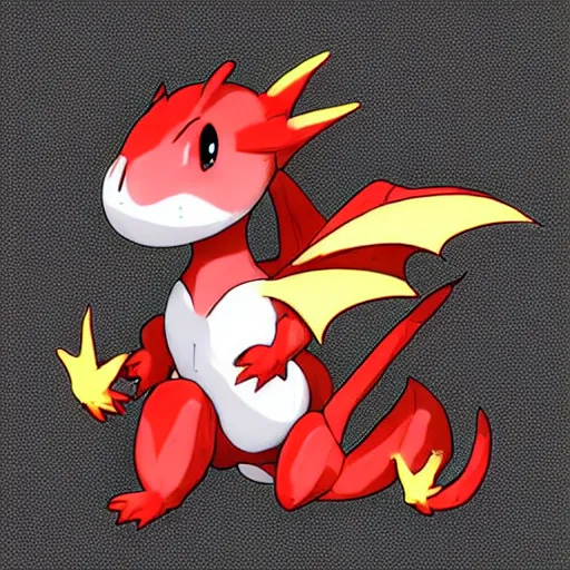 Dragon Fire Type Pokemon Kawaii Chibi Graphic · Creative Fabrica