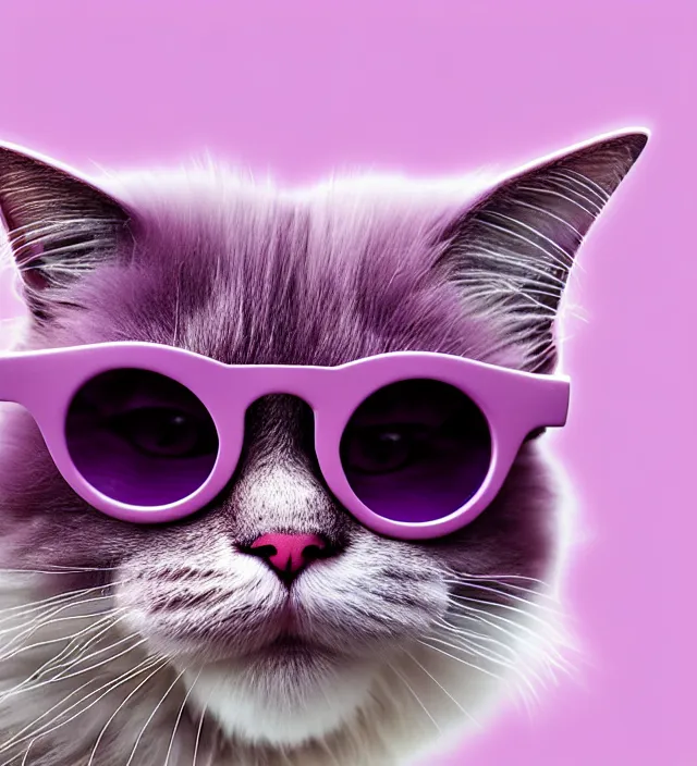 kawaii oversized kitty glasses in pink