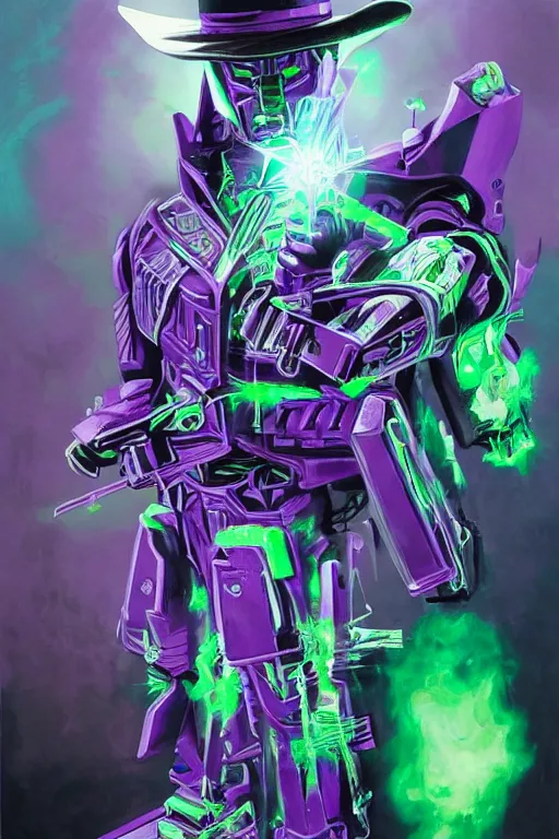 Image similar to portrait of cowboy johnny cash as purple green optimus prime from transformers riding on guitar zord ufo hoverboard, intricate, highly detailed, smooth, artstation, digital illustration by Ruan Jia and Mandy Jurgens and Artgerm and Wayne Barlowe and Greg Rutkowski and Zdislav Beksinski