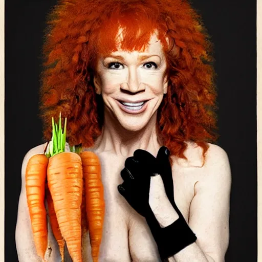 Image similar to [ half kathy griffin ] [ half carrot top ] horror art