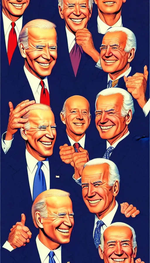 Image similar to joe biden triumphant re - election. portrait by clyde caldwell and jean giraud and anton otto fischer and john philip falter and will eisner and gil elvgren