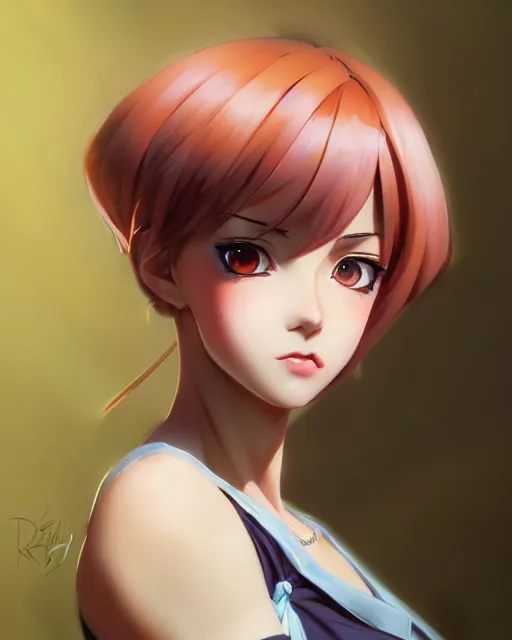 Image similar to portrait Anime as Jolyne Cujoh girl cute-fine-face, pretty face, realistic shaded Perfect face, fine details. Anime. realistic shaded lighting by Ilya Kuvshinov Giuseppe Dangelico Pino and Michael Garmash and Rob Rey