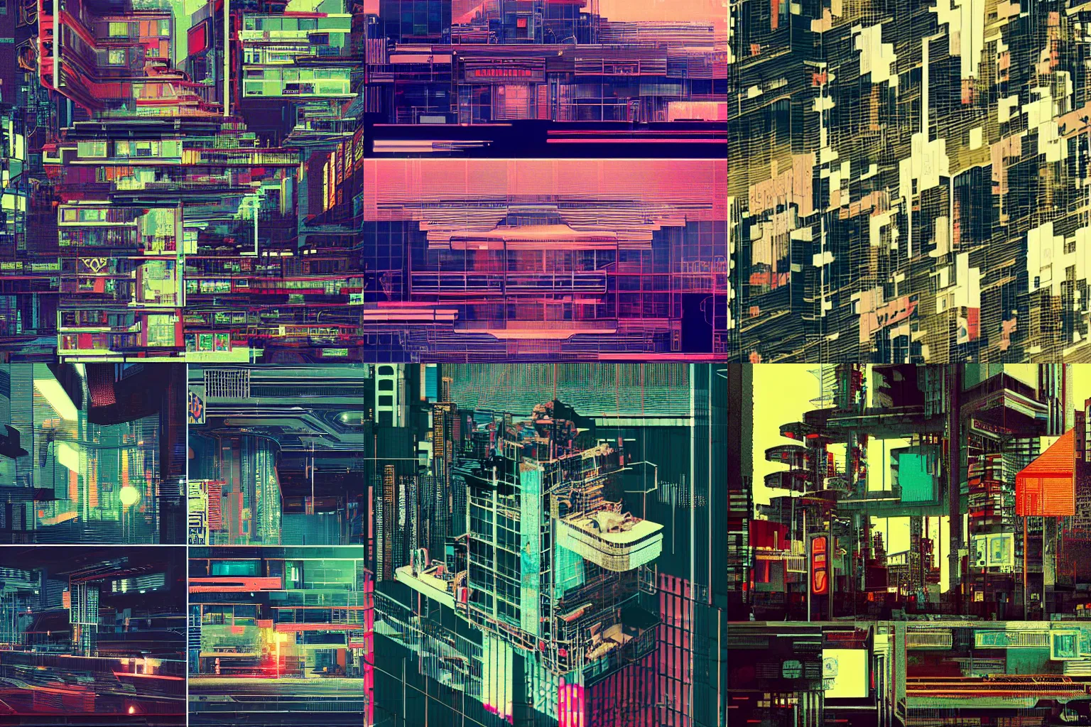 Prompt: architecture collage by atelier olschinsky, cyberpunk
