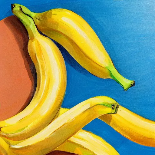 Image similar to banana sunbathing, painting