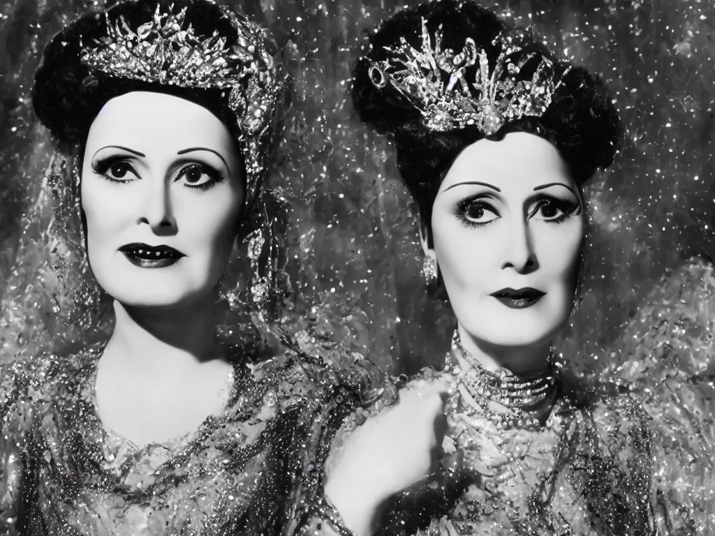 Image similar to Norma Desmond as a Disney Princess, highly detailed, 8k resolution