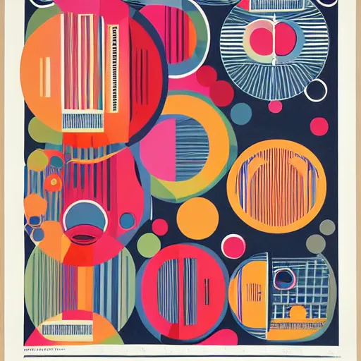 Image similar to graphic design poster by palefroi, elements in a composition, risoprint, color circles