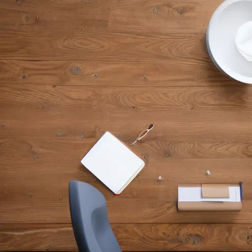 Prompt: office hair with white leather seat, circular curved wooden back, wheels, professional photography, 8k