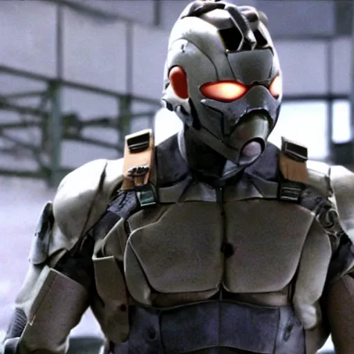 Prompt: tom berenger as gray fox, metal gear, movie still